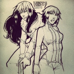 ikebanakatsu:  A few traditional drawings of some Ocs &lt;3