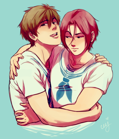 ceejles:“… and then my bro got taller.” (I rushed it. Not sure if it looks right, my brain won’t function anymore. I need to sleep.) ((Recently, these two babes are getting too intimate)) (((I actually really love this photo tbh))) 