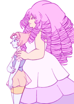 dahlia-adams:  a quick pearlrose because I wanted to draw ringlets 