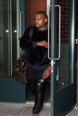  Kanye leaving his apartment in New York yesterday 10/30/14  