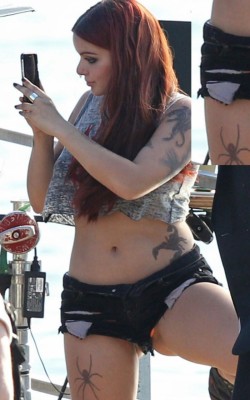 celebspleasurepics:  Ariel Winter orange panty slip