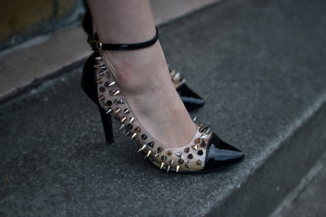nadiaaboulhosn:  Nadia Aboulhosn. Spiked cap toe heels from GoJane. 
