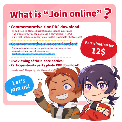 Hi!  We will finally have a big party for KLANCE three days later!MANY GREAT artists have drawn