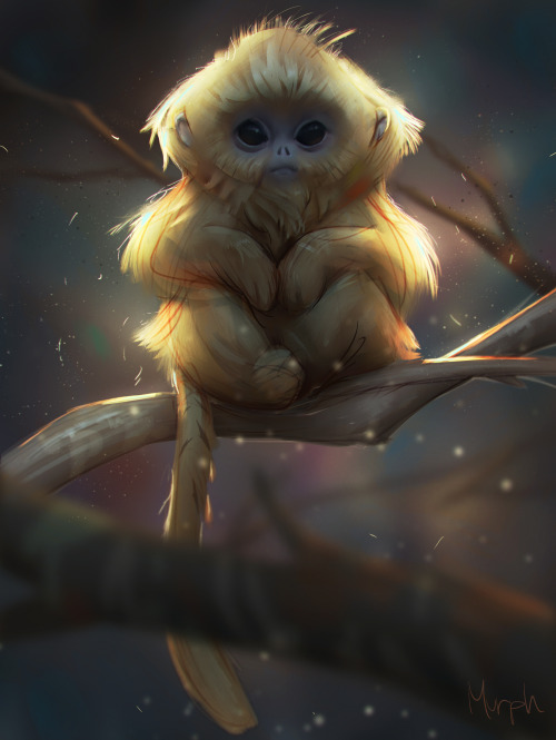 A little monkey I painted for the gallery showing.  People who attended saw it first, and now you sc