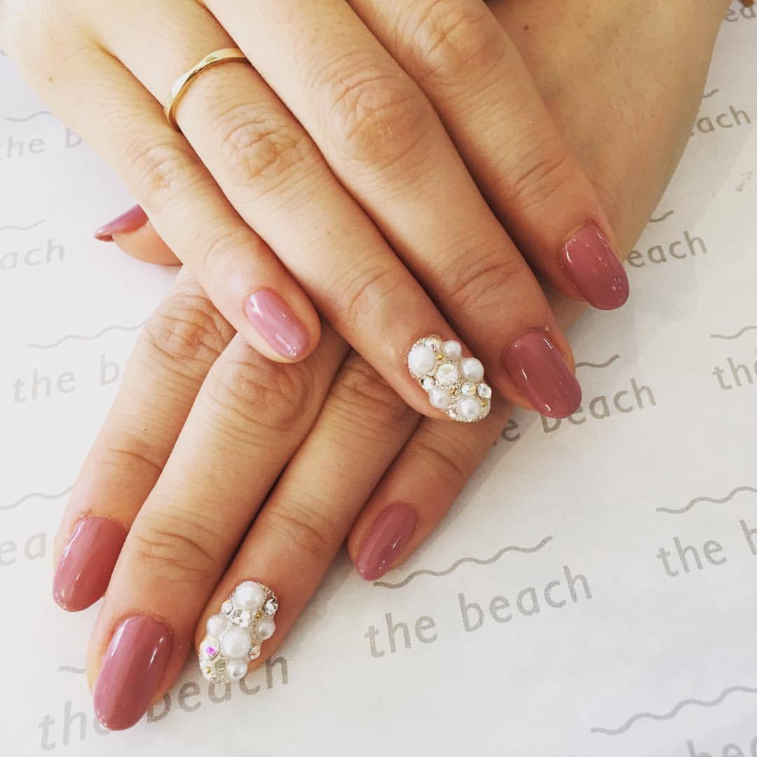 The Beach By Glanz 矢場町 栄のネイル マツエク Thebeach Nail 名古屋ネイル パール シンプル 肌馴染みがいいお色