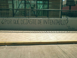 e-r-r-o-r-e-s:  infinitte-w0rlds:  primera vez que veo algo así en la calle. Acción poética Talca.   Porque me di cuenta que no valía la pena intentarlo más, que a él no le importaba y que él puede vivir sin mi aunque yo no pueda vivir sin él