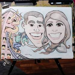 Ink and artstix on paper. Commissioned caricature,