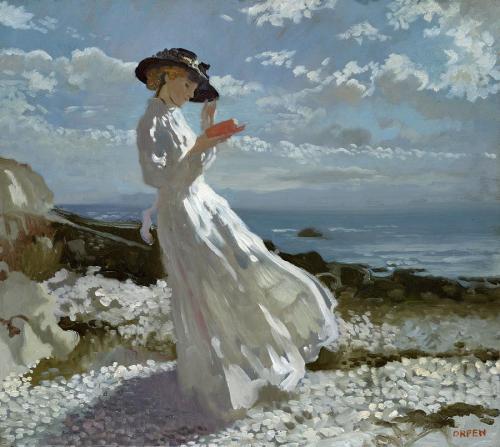 Grace Reading at Howth Bay (c.1900). William Orpen (Irish, 1878–1931). Oil on canvas.Painted during 