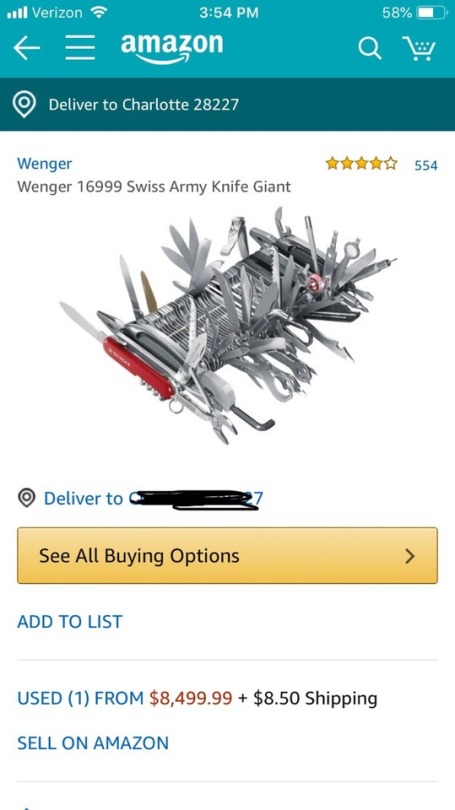 badamazonfinds:  This Ű,500 Swiss Army knife with 87 different functions  Thanks, @corpsegrinders-neck ! 