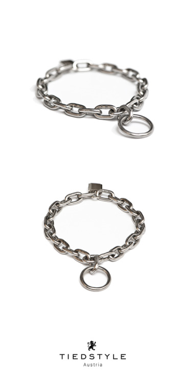 Stainless steel chain collar. Designed and handmade by TIEDSTYLE