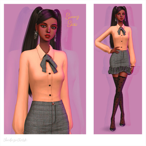 BRATZ SERIES: SASHATop - “GT Bow Button Blouse” by @maushasims, recolor by meBottom - &l