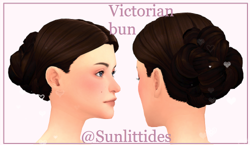 Victorian Bun!basegame, NOT hatcompatiblei made this for my historical sims! it’s mid-victoria