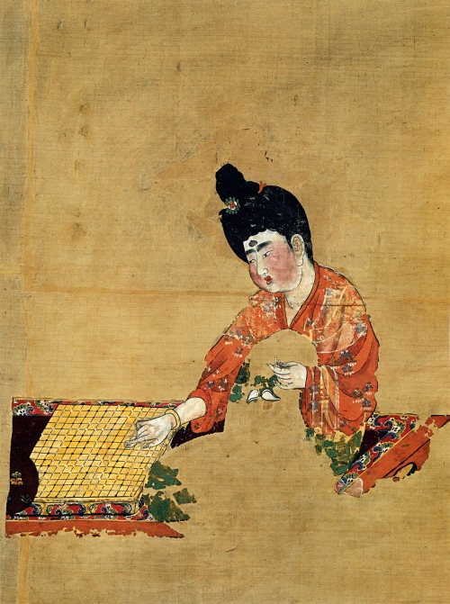 Wei Qi Player from the Astana Graves,c. 744 Tang dynasty China