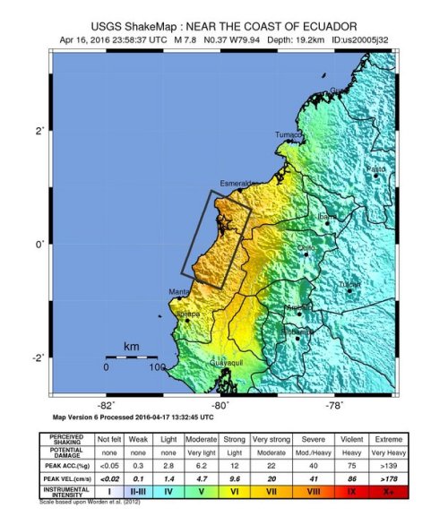 Massive Earthquake damages EcuadorEcuador sits on the west coast of South America, above a megathrus