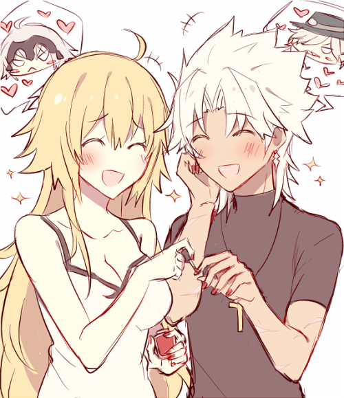 jeanne and amakusa hanging out: doing manicures and talking about how much they love their edgelords