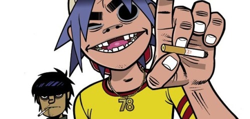 plasticbeeach:“Everybody thinks that 2-D is Damon, but none of the characters are based on any of us. 2-D is the classic stupid pretty boy singer. He’s the fall guy, the stooge. Everyone takes the piss out of him. He had a car accident where he
