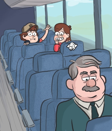 chillguydraws: limey404:  limey404:  i duno i just wanted to draw some glimpses of their bus ride up to gravity falls because twin shenanigans yeah  i completely forgot about this until i saw a panel on google images.. and now i’m nostalgic dang it