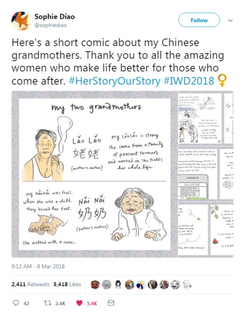 TW for footbinding, gender violence“Here’s a short comic about my Chinese grandmothers. Thank you to