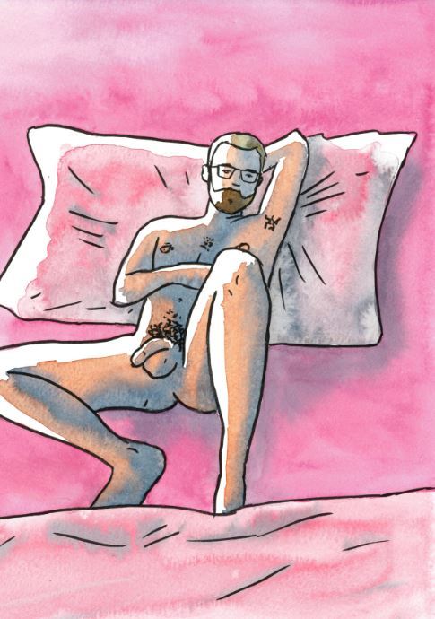 thisisnotnsfw2:  nude man watercolor