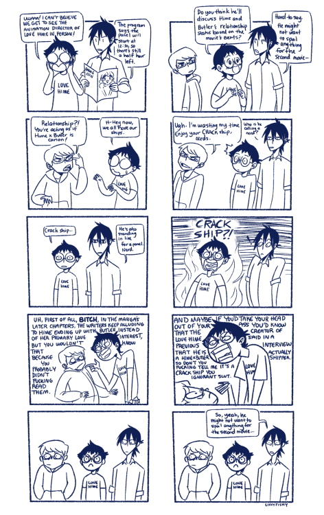 lissyfishy:Headcanon: Onoda is sweet and kind in all situations except when you diss his OTP and his
