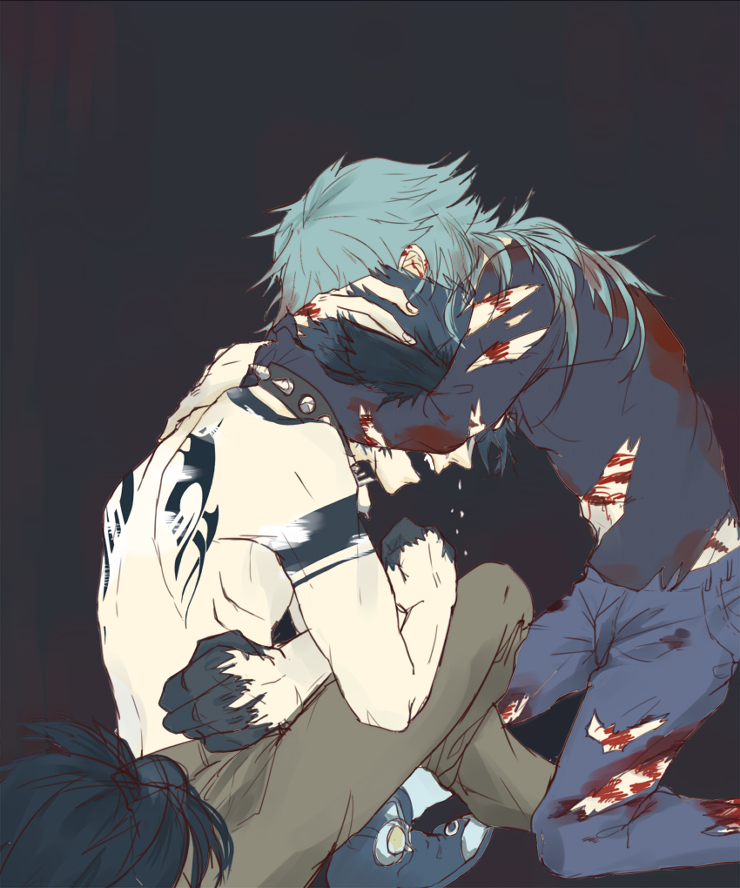 tamagoviolin:  AU another bad end: Ren: {Aoba, stay away from me…} Aoba:{No, Ren,