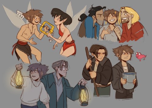 thedustyleaves:I redid that entire KH-what-if-disney/not-disney-worlds sketch page from 2019   
