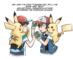 kellodrawsalot:   Effort, practice and handwork does pay off. ! Good job Ash Ketchum on winning the Pokemon League Championship,   I was inspired by hearing Veronica Taylor’s message on Twitter ! Commission info 