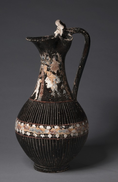 cma-greek-roman-art:Ribbed Oinochoe (Wine Jug), 0, Cleveland Museum of Art: Greek and Roman ArtSize: