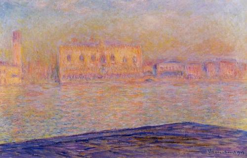 claudemonet-art: The Doges’ Palace Seen from San Giorgio Maggiore, 1908 Claude Monet