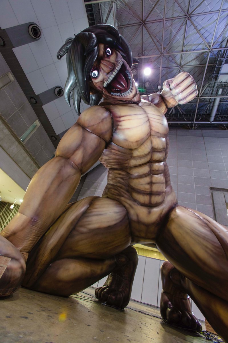 fuku-shuu: A look at the Shingeki no Kyojin displays at AnimeJapan 2017, such as