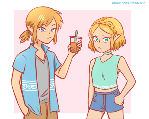 boba break~  (and i just wanted to draw zelda’s short hair ) (please don’t repost! | twitt | IG ) 