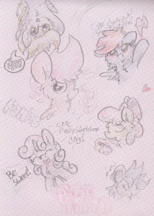 slightlyshade:  Here’s a page of pony sketches while I depart towards Germany. (I’m actually already under way; this is an automated ponying!)  x3 <3