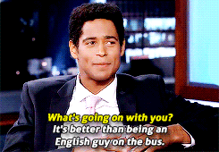 Alfie Enoch rides the bus x