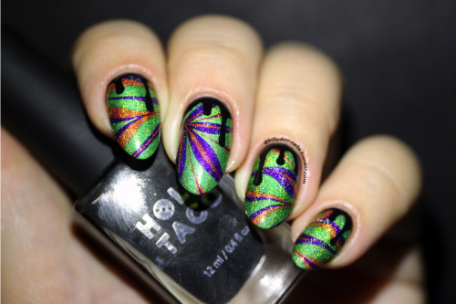 Day 6 of the 13 Days of Halloween: Watermarble witchProducts Used:Holo Taco - Orange Drink, Green Ta