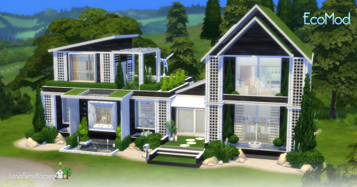 lenasimshomes: ♥ EcoMod ♥  Lovely eco style home for your sims, 2 bedrooms, 2 bathroom