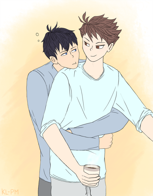 kl-pm:  Oikage week day 5 : established relationship just some warm morning fluff because i’m 