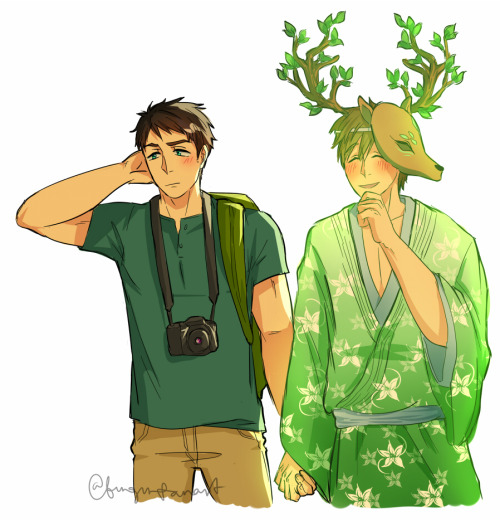 bingu-fanart: BR 5 &gt;&gt; SouMako &gt;&gt; Forest Spirit Makoto guiding Lostuke