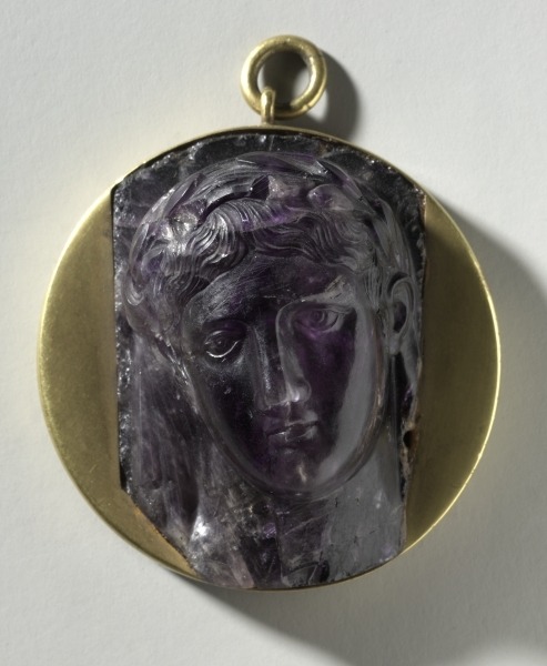 ancientjewels:Roman amethyst cameo of a woman dating to the 1st century CE. From the Cleveland Museu