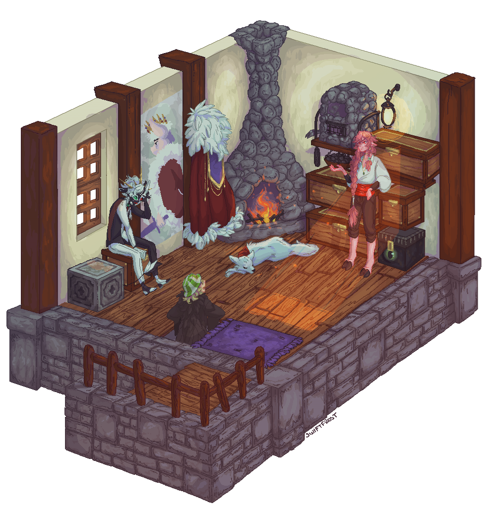 I drew Technoblade's cabin in Pixelart style! :) : r/dreamsmp