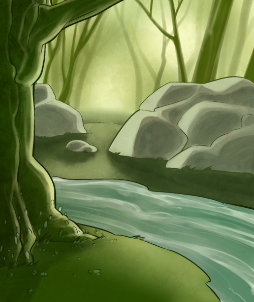 naughtyjester:  My miserable attempt at an outdoor scene.Sooo much crap wrong with this picture. The light sources, the atmospheric aspects, the jarring line art, everything is WRONG. :(Ugh…I’ll try again later.