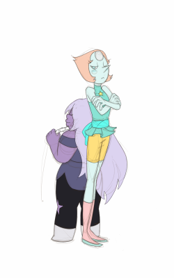 steven-cutie-pie-universe:  oldddddd old old pearlmethyst draw. I think possibly the first time I drew either of them 