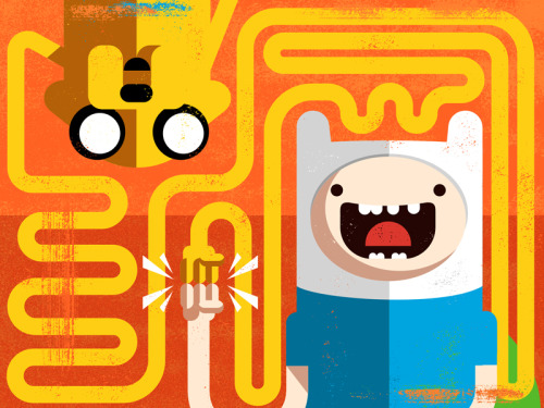 popgeometry:  4. Finn & Jake Saturday means a double feature! Two characters instead of one. Prints: pizzatimesthree.com 