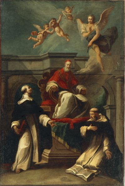 coriesu: Saint Pius V, Saint Thomas Aquinas and Saint Peter Martyr,Copy after Sebastiano Ricci (1659