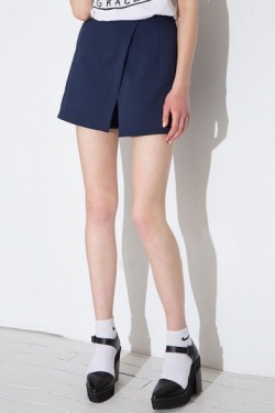 ui-i:  plain high waist skort_ 