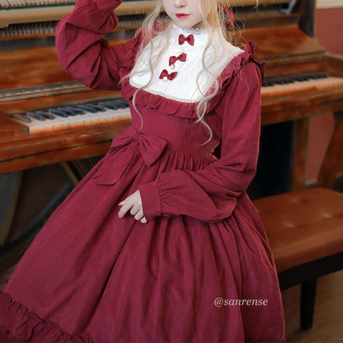 Burgundy Dress #Lolitadress #Bowdressress #SE21164 www.instagram.com/p/CGGpQuDjrs7/?igshid=x