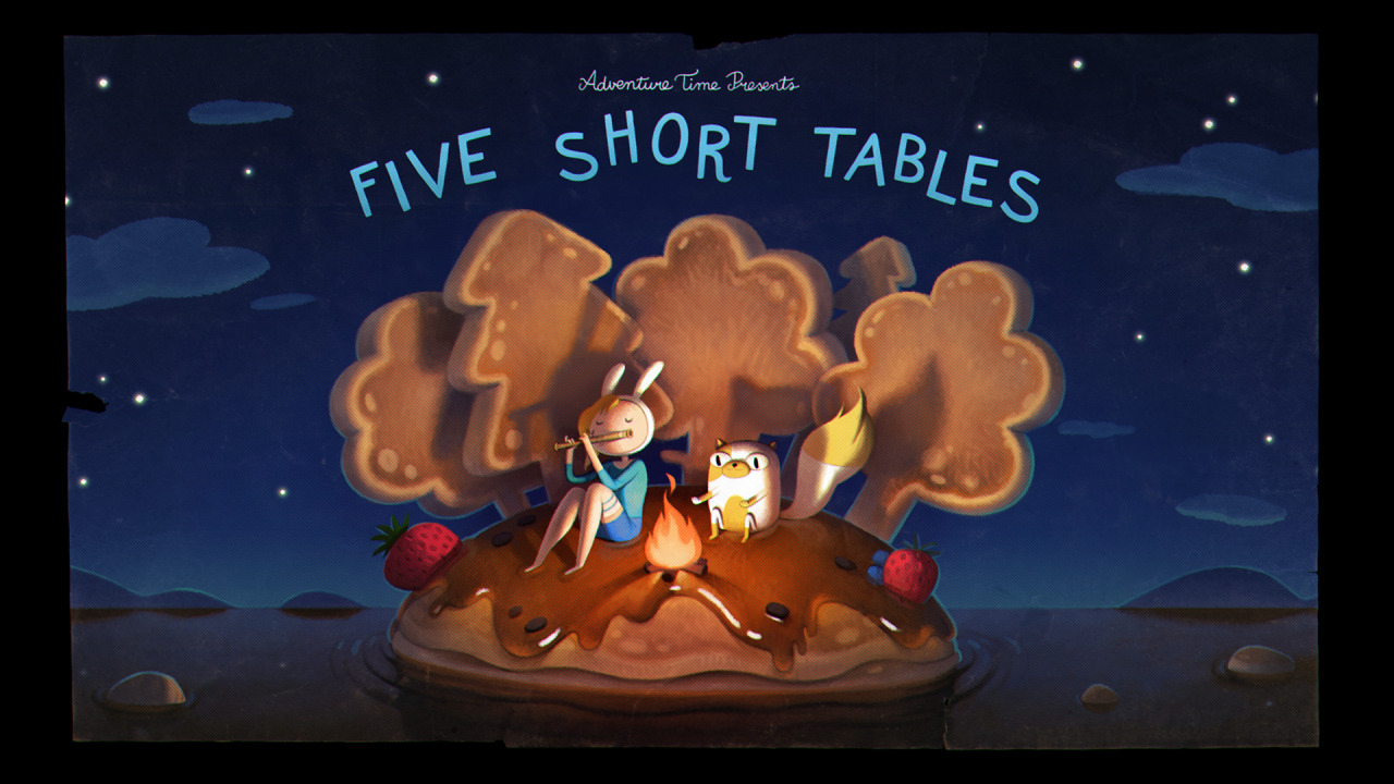 Five Short Tables - title carddesigned by Aleks Sennwaldpainted by Joy Angpremieres