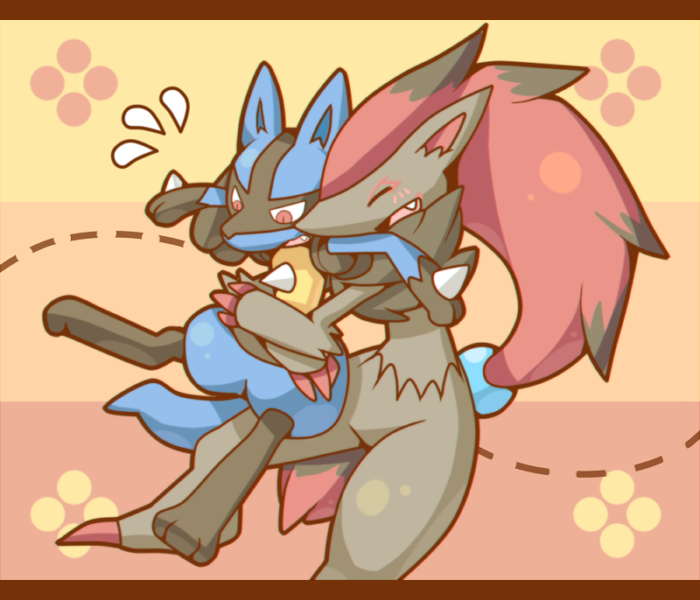 hanni93472:  pokeporn247:  Artist: nongqiling.Zoroark x Lucario and Comic request