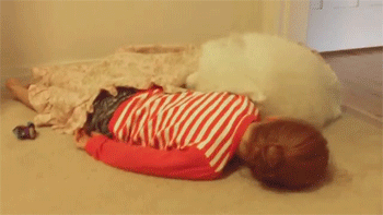 irontemple:  cartooncanine:  •ᴥ• Samoyed Puppy Hugs #4   Aw