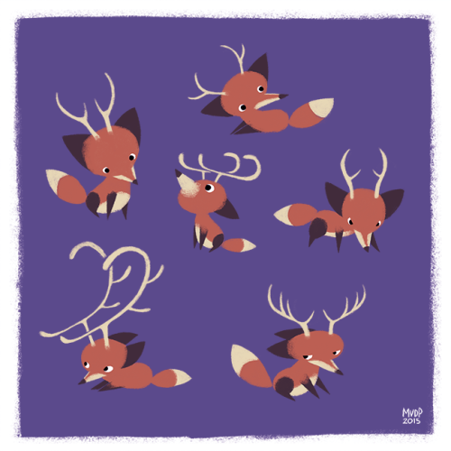 sketchinthoughts:fox deer doodles.