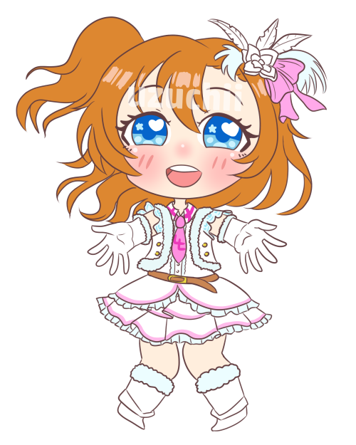 uzuchii: some honoka chibis ive drawn recently! these are all available as stickers (and more!) on m